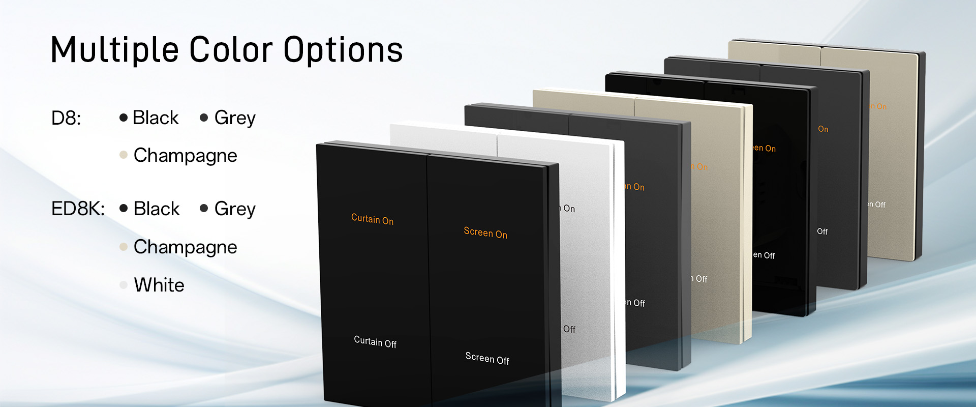 knx smart switch with multiple color